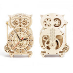 Puzzle 3D Hibou Horloge en bois